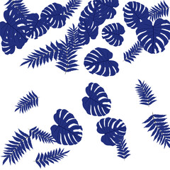 Fototapeta na wymiar Vector tropical pattern from colorful foliage.