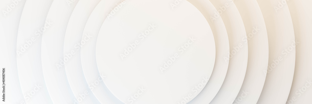 Aufkleber abstract minimalist design white round curve geometric shape 3d render illustration