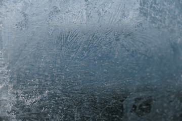 Winter pattern on a frozen window