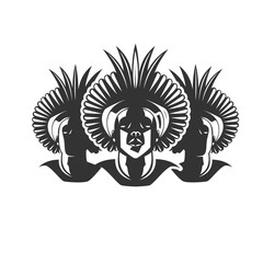 Tribal Icon Logo Design Vector