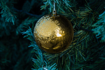 Gold Christmas decoration for the holiday