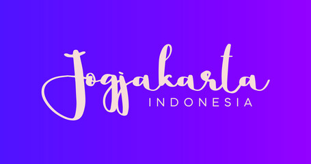 Jogjakarta Typography template Wonderfull Indonesia Lettering for greeting card