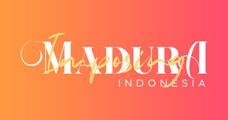 Madura Typography template Wonderfull Indonesia Lettering for greeting card