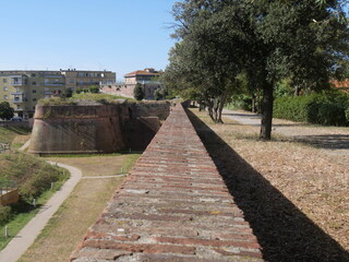 Panorama along the walk through the trees on the walls of Grosseto