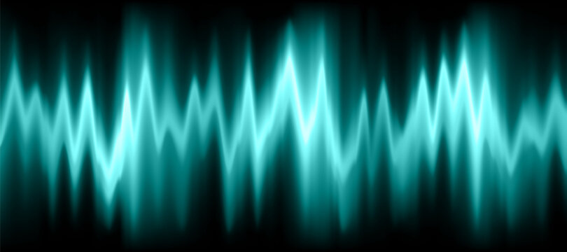 Neon Music Equalizer, Magnetic Or Sonic Wave Techno Vector Background. Sound Audio Wave Frequency Flow.