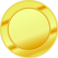 Gold Coin; metallic coin; shiny gold coin; 3d coin EPS 