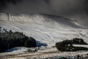 Winter snowfall in the Brecon Beacons, Wales, UK

