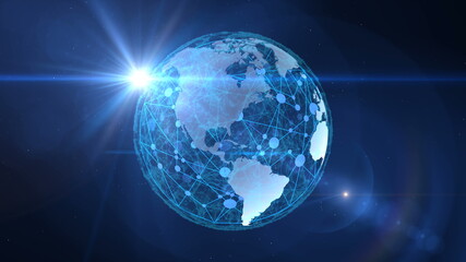 Fototapeta na wymiar The global network the planet Earth
