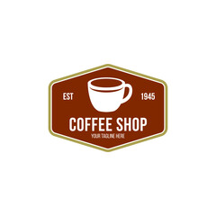 Cafe vector emblem. Cup of coffee logo