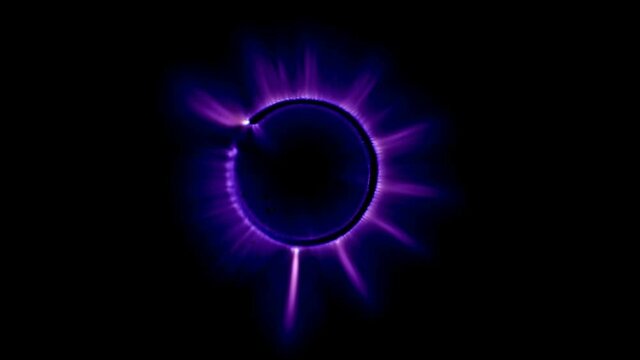 Corona discharge is the glow of air ions in an electric field. Ionization of molecules occurs. The effect can be made by high frequency high voltage resonant transformer