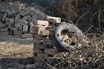 close up image of bricks, selective focus