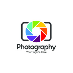 camera photography logo icon vector template