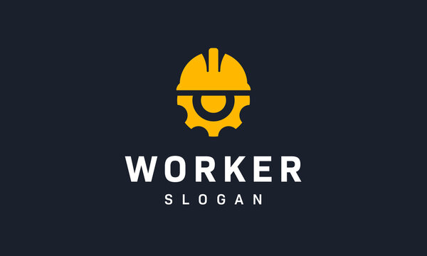 Hard Hat Worker Logo Construction Company Symbol