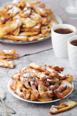 Angel wings, traditional sweet crisp pastry