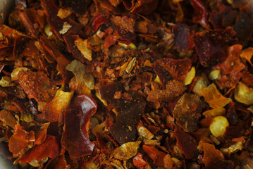 macro detail of chopped chili