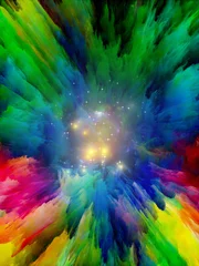 Selbstklebende Fototapete Gemixte farben Paint Implosion