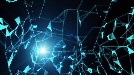 Obraz premium Polygonal Network Shape Dynamic Gradients 4K