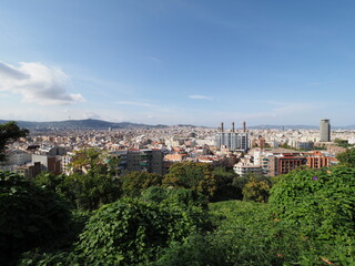 Fototapeta na wymiar Broad view to european city of Barcelona in Spain