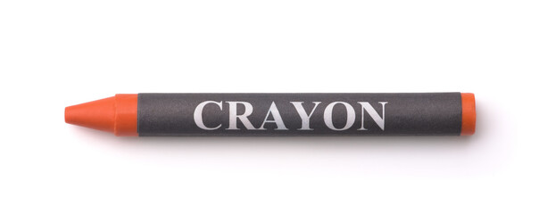  Top view of red wax crayon
