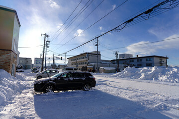 冬の北海道の朝