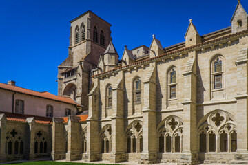 Fototapeta na wymiar the gothic abbey church of La Chaise Dieu, a 11th century abbey in Auvergne (France) 
