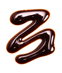 Swirl of Chocolate Sauce Isolated on a White Background