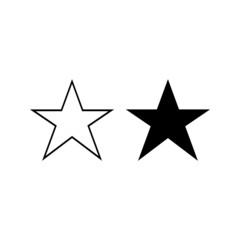 Black and white star icon with a different flat star style, vector illustration. eps 10