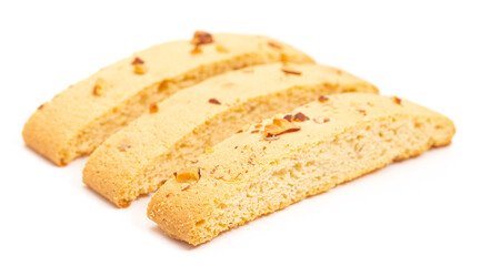 Almond and Walnut Biscotti on a White Background