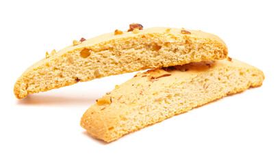 Almond and Walnut Biscotti on a White Background