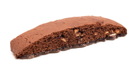 Chocolate and Nut Biscotti Isolated on a White Background