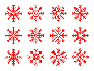 Snowflakes Collection, set of snowflakes.