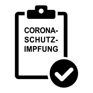 gz1021 GrafikZeichnung - german - COVID-19 Coronavirus - Schutzimpfung - Positiver Corona Impfnachweis mit Häkchen - Druckvorlage - square - g10110