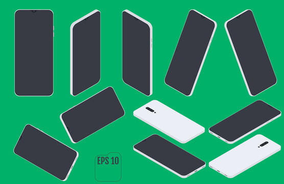 Modern Isometric Smart Phone. Vector