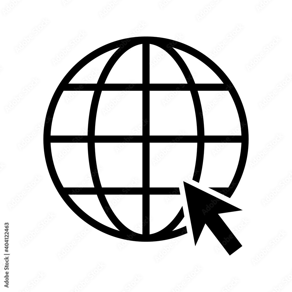 Poster internet - globe icon design template vector on a white background