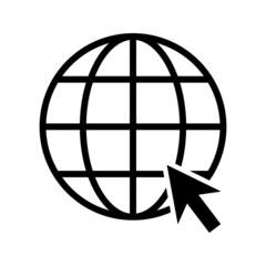 internet - globe icon design template vector on a white background