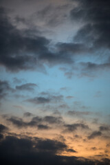 view of cloudy sky on sunset background