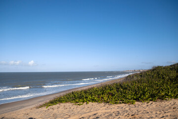 Fototapeta na wymiar view of the sea on the beach sand