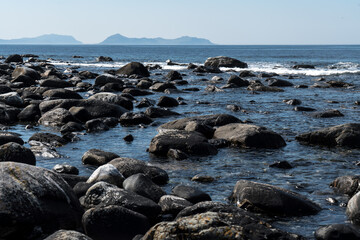 Fototapeta na wymiar Beach of Alnes on the island of Godøya near Ålesund