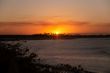 view of sunset on the beach