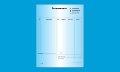 bill challan template design