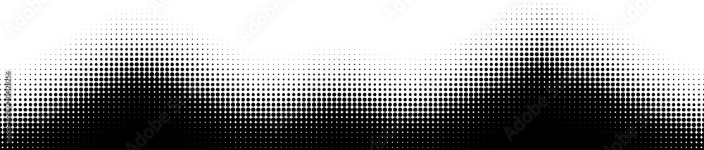 Aufkleber halftone wave. seamless pattern. abstract dotted background. texture of black dots. monochrome gradi