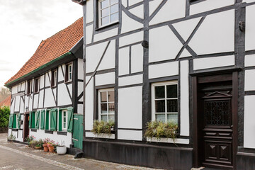 Old village Westerholt with half-timbered houses in Herten, Germany