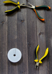Tools for making jewelry and accessories. Pliers and metal wire