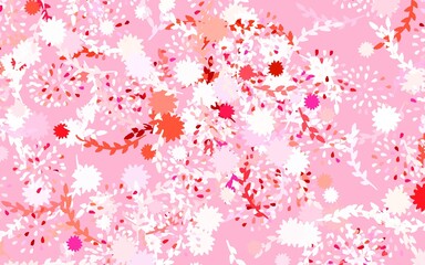 Light Pink, Red vector abstract backdrop with flowers, roses.