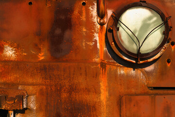 Metal old background close-up. Aged from the time the metal. Texture of rusty metal sheet close up - 404149814