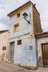 Fototapeta na wymiar Vertical shot of an old small building in Calatayud, Zaragoza, Aragon, Spain