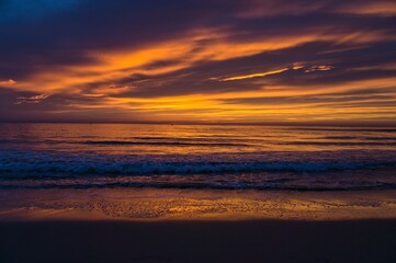 Fototapeta na wymiar Colorful sunrise in the Mediterranean. Background.