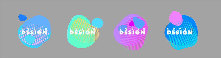 Set of isolated fluid blobs, gradient liquid spots