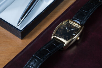 Wrist Watch. Business style of successful and rich people