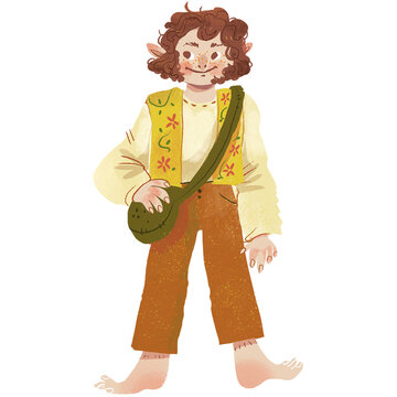 Happy hobbit with bag